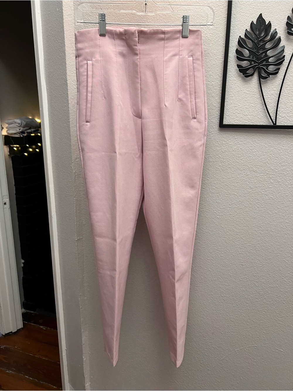 || ZARA || BABY PINK HIGH WAISTED TAILORED PANTS ||